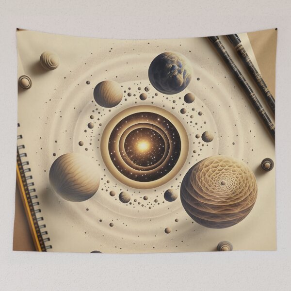 Item preview, Planets Drawn on an Open Sketchbook designed and sold by RAGANADesign.