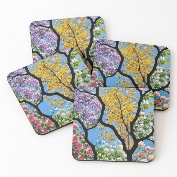 Item preview, Blooming Tree Canopy | Rainbow Floral Mosaic | Spring Nature Art | Vibrant Botanical Illustration designed and sold by DESIGN DIMENSION .