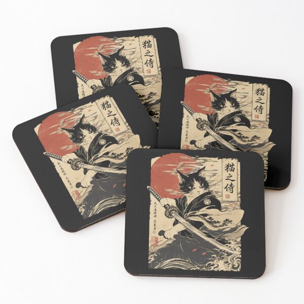 Item preview, Cat With Sword Martial Arts Fighter Retro Japanese Aesthetics  designed and sold by alenaz.