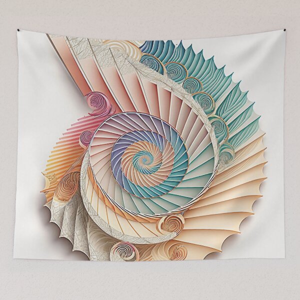 Item preview, Pastel Fractal Spiral with Spiked Rim designed and sold by RAGANADesign.