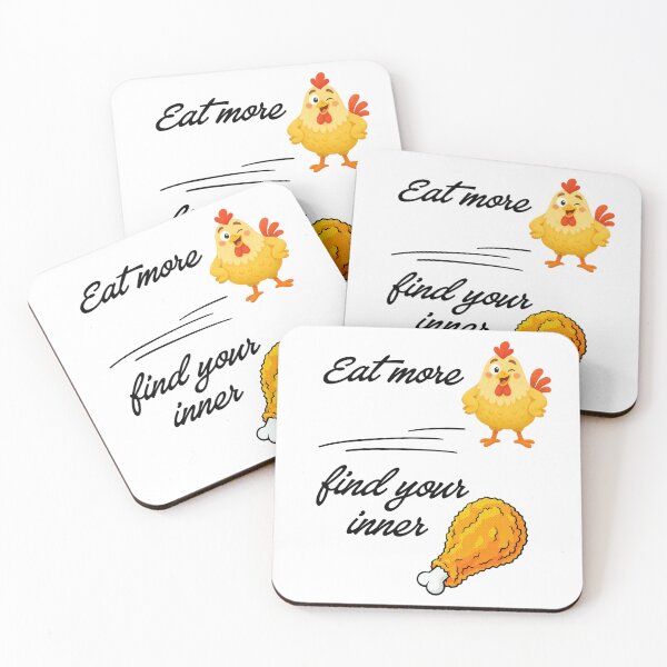 Item preview, Eat More Chicken Find Your Inner Peace Funny Food Quote Art designed and sold by NikBrin Prevail .