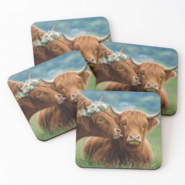 Item preview, Highland Cow Bride  Kissing Cow designed and sold by Maria Dryfhout.