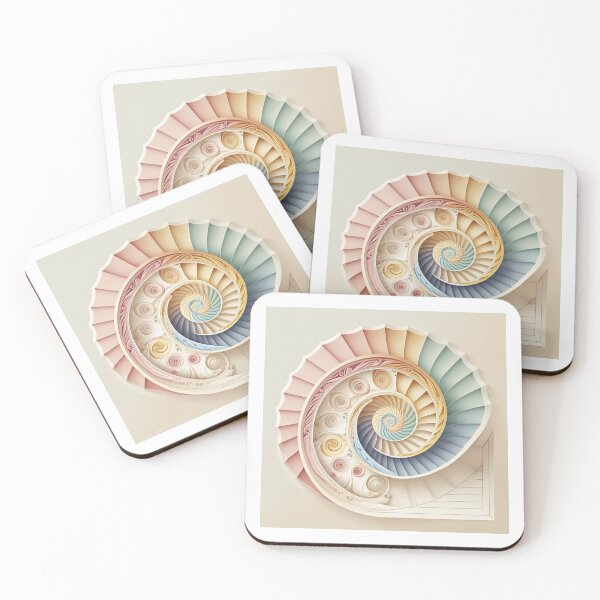 Item preview, Cream and Rose Paper Spiral Shell designed and sold by RAGANADesign.