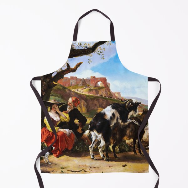 Item preview, Italianate landscape with a shepherd showing a woman his flock by Jan Baptist Weenix designed and sold by The Breathing Paint.