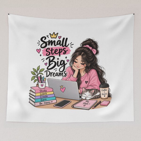 Item preview, Small steps big dreams Manifestation girl designed and sold by TrendyWearsuits.