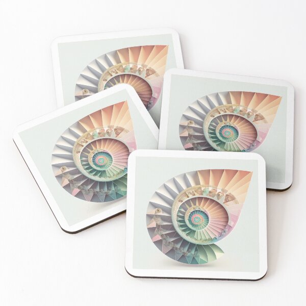 Item preview, Coral and Sage Paper Spiral Fan designed and sold by RAGANADesign.
