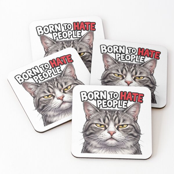 Item preview, Born to Hate People – Funny Grumpy Cat Introvert Humor 3 designed and sold by WordPlayStudio.