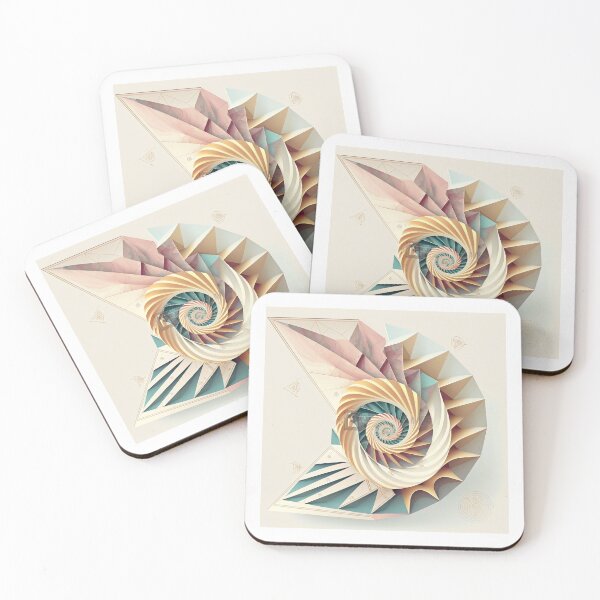 Item preview, Pink and Teal Angular Spiral Shell designed and sold by RAGANADesign.