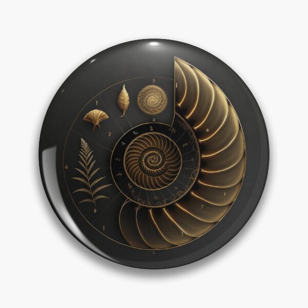 Item preview, Gold Nautilus with Botanical Specimens designed and sold by RAGANADesign.