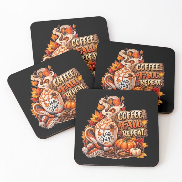 Item preview, Coffee Fall Repeat Cozy Autumn designed and sold by Wild Ink Studio by Barbara.