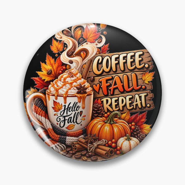 Item preview, Coffee Fall Repeat Cozy Autumn designed and sold by Wild Ink Studio by Barbara.
