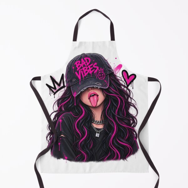 Item preview, Bad Vibes Neon Pink Rebel Girl Streetwear Art designed and sold by TinyWeird.