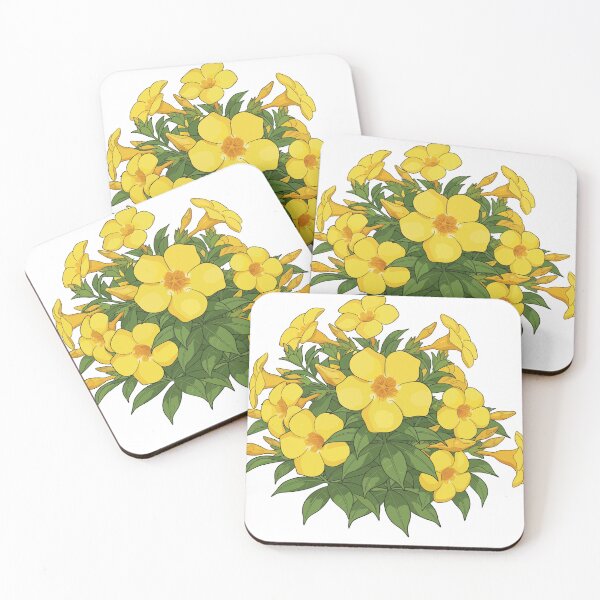 Item preview, Vintage Golden Trumpet - Allamanda Yellow Botanical Illustration designed and sold by @Reikiama.