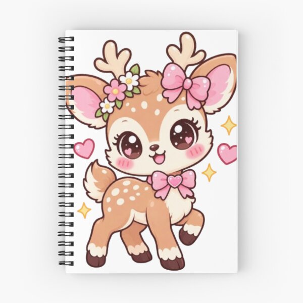 Item preview, Cute Kawaii Deer with Pink Bows and Flowers designed and sold by Vegasstickers.