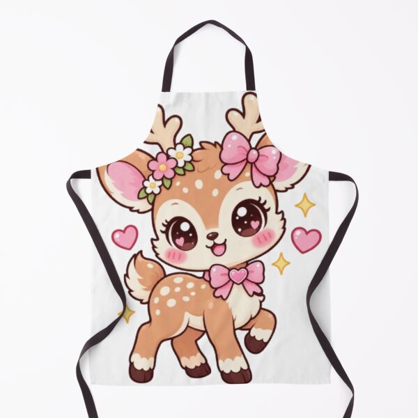 Item preview, Cute Kawaii Deer with Pink Bows and Flowers designed and sold by Vegasstickers.