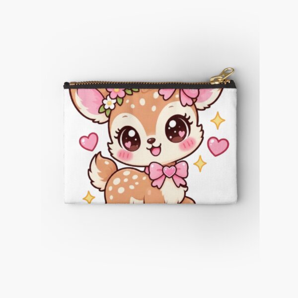 Item preview, Cute Kawaii Deer with Pink Bows and Flowers designed and sold by Vegasstickers.