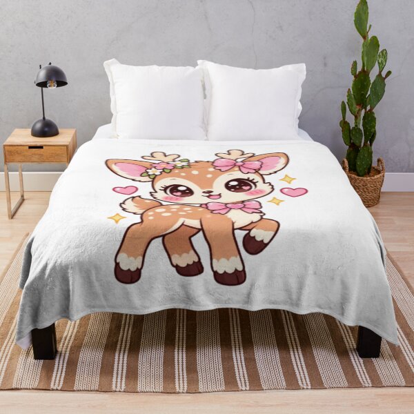Item preview, Cute Kawaii Deer with Pink Bows and Flowers designed and sold by Vegasstickers.