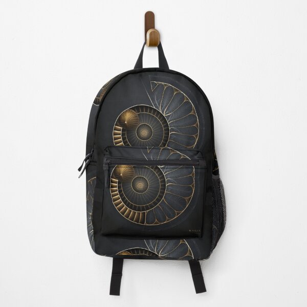 Item preview, Black and Gold Feathered Spiral Shell designed and sold by RAGANADesign.