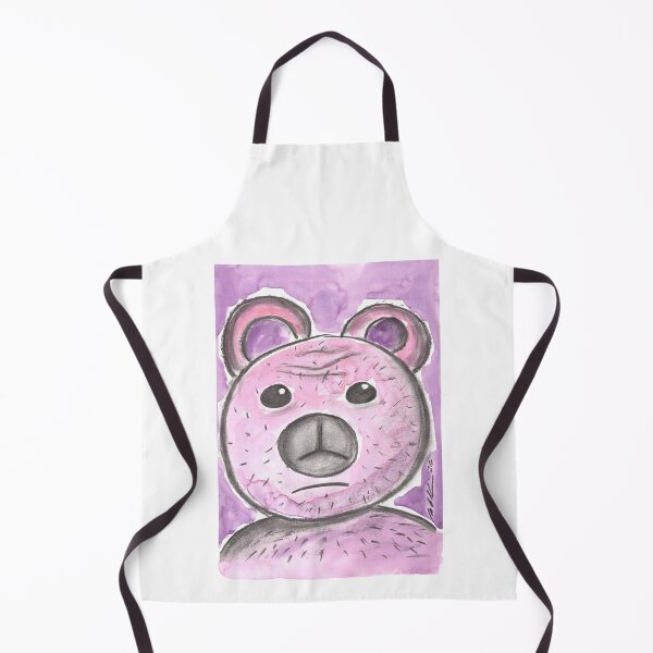 Item preview, Pink Teddy Bear with Reservations, Charcoal & Watercolour designed and sold by Anke‘s Bazaar.