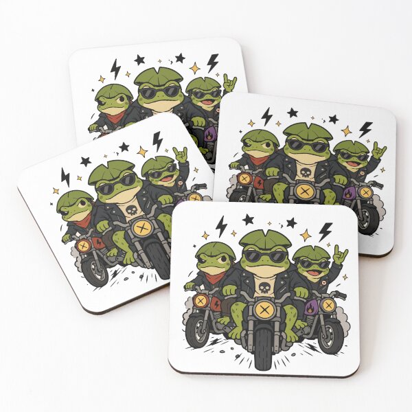 Item preview, Frog Biker Gang Cartoon Illustration designed and sold by BanksyNB.