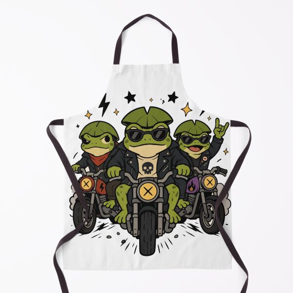 Item preview, Frog Biker Gang Cartoon Illustration designed and sold by BanksyNB.