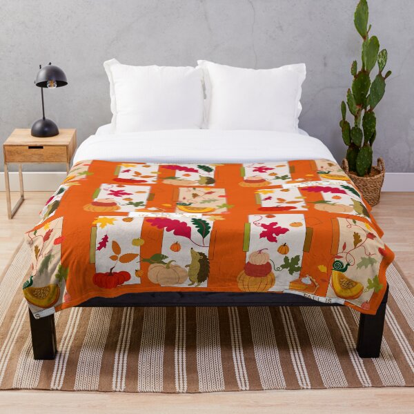 Aperçu de l'œuvre L'automne est arrivé ! Motifs de la faune et de la citrouille dans un jardin créée et vendue par Vibria Pattern Studio.