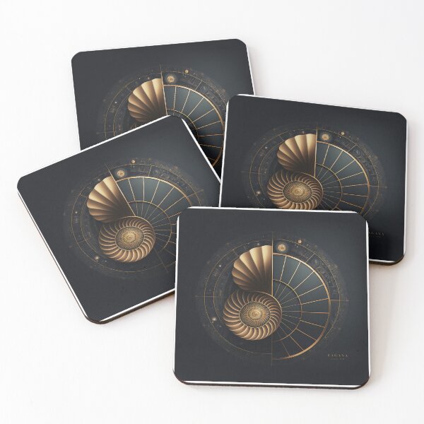 Item preview, Gilded Quarter Spiral on Deep Navy designed and sold by RAGANADesign.