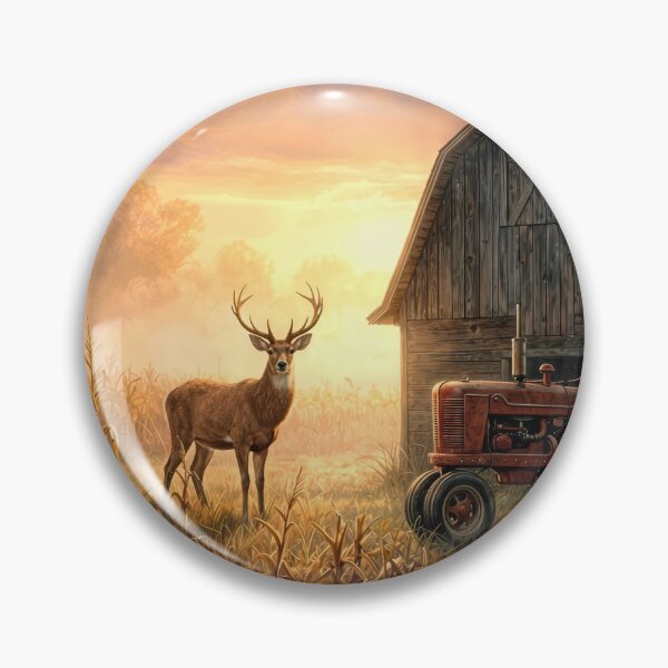 Item preview, Big Buck Standing in Morning Sunrise Farm Field designed and sold by Maria Dryfhout.