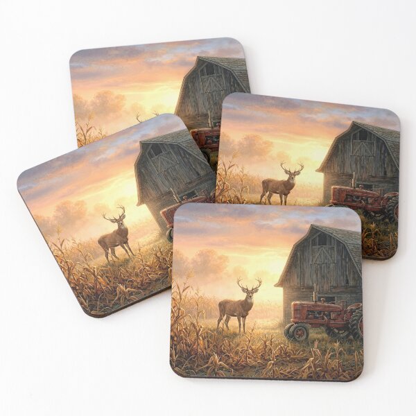 Item preview, Big Buck Standing in Morning Sunrise Farm Field designed and sold by Maria Dryfhout.