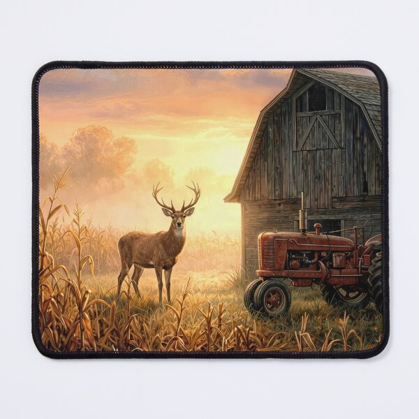 Item preview, Big Buck Standing in Morning Sunrise Farm Field designed and sold by Maria Dryfhout.