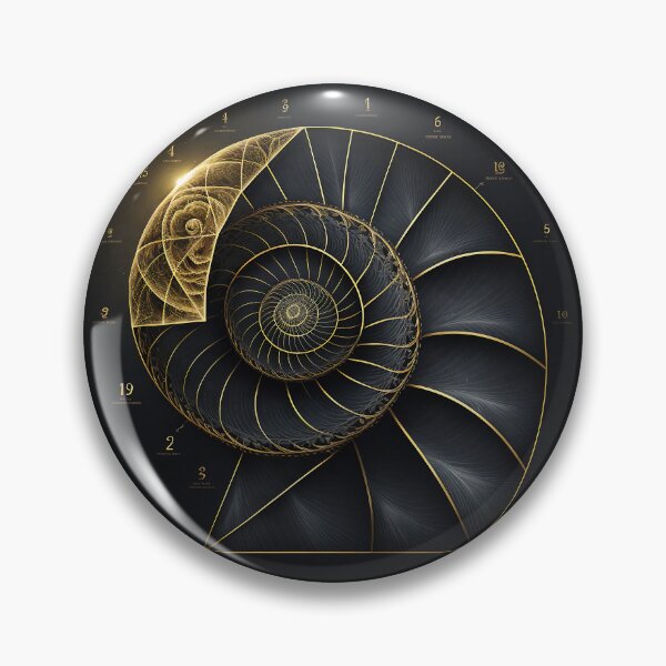 Item preview, Gold Wedge Spiral with Fibonacci Numbers designed and sold by RAGANADesign.