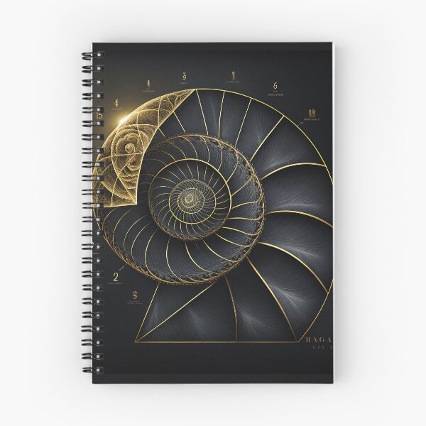 Item preview, Gold Wedge Spiral with Fibonacci Numbers designed and sold by RAGANADesign.