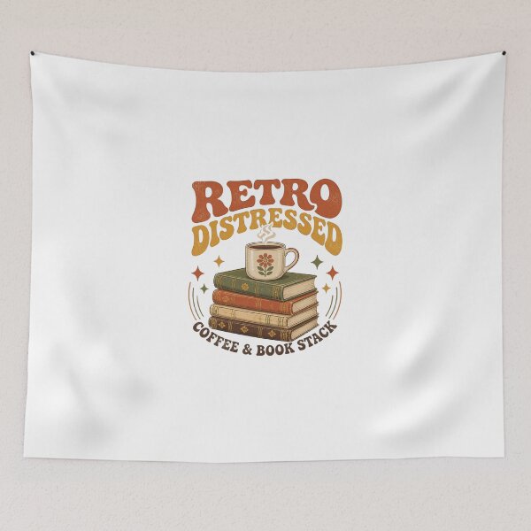 Item preview, Retro Distressed Coffee Book Stack Aesthetic designed and sold by Coffread.