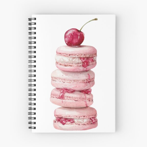 Item preview, Watercolor Pink Cherry Macaron Stack Artwork designed and sold by MindMakerStudio.