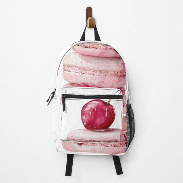 Item preview, Watercolor Pink Cherry Macaron Stack Artwork designed and sold by MindMakerStudio.