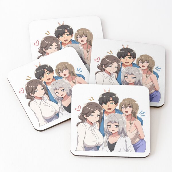 Item preview, Cute Anime Group Selfie – Funny Friends Sticker designed and sold by MeowLoka ⭐⭐⭐⭐.