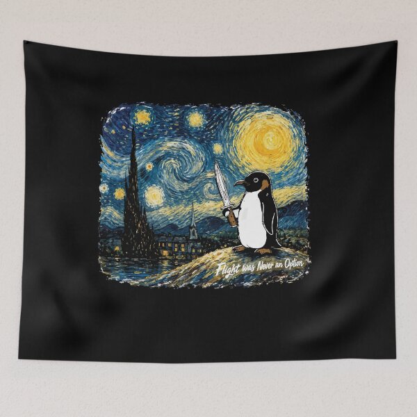 Item preview, Flight was Never an Option penguin Starry Night Van Gogh   designed and sold by BornBorn.