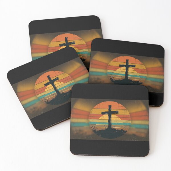 Item preview, Christian Cross Sunset Retro Panoramic designed and sold by MantoSagrado.