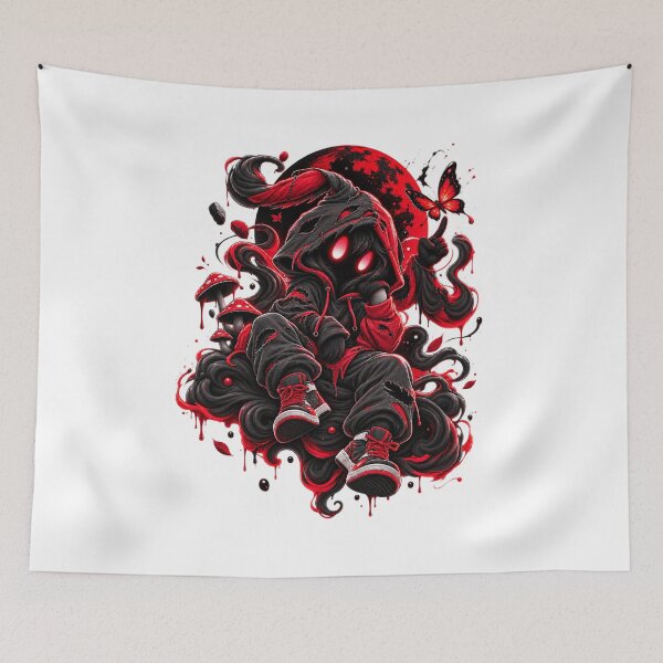 Artikelvorschau, Shadow Ninja Red Gothic Streetwear entworfen und verkauft von VYBORA Studio.