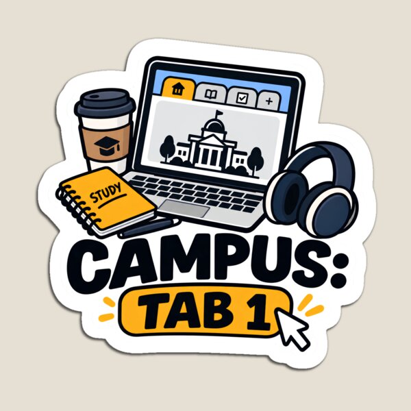 Artikelvorschau, Campus Tab 1 Online-Studentenaufkleber & Magnet entworfen und verkauft von DAMi STORE.