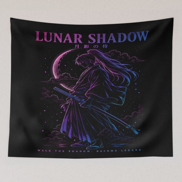 Item preview, Lunar Shadow Samurai -Neon Cyberpunk| Moon Shadow Warrior  designed and sold by TTdesigns123.