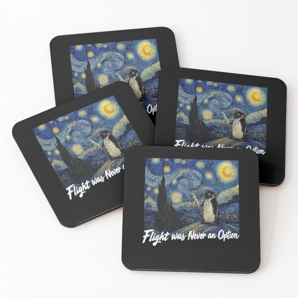 Item preview, Funny Penguin Meme Flight was Never an Option penguin Starry Night Van Gogh   designed and sold by BornBorn.