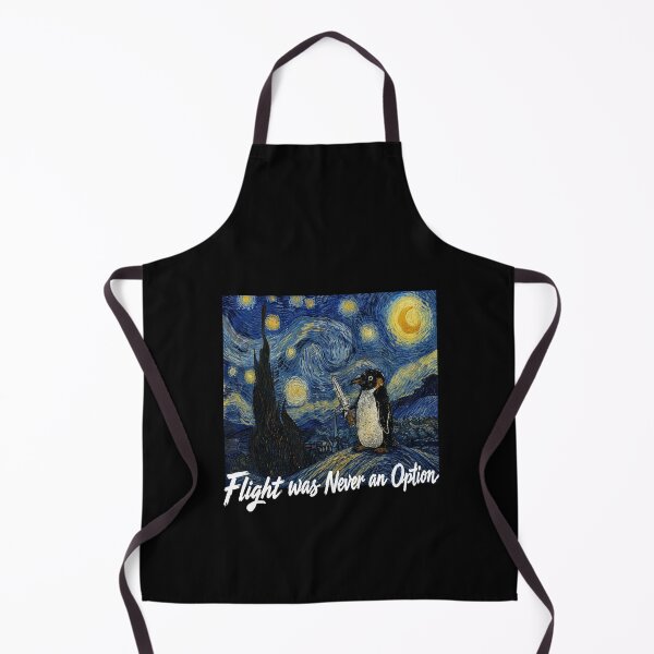 Item preview, Funny Penguin Meme Flight was Never an Option penguin Starry Night Van Gogh designed and sold by BornBorn.