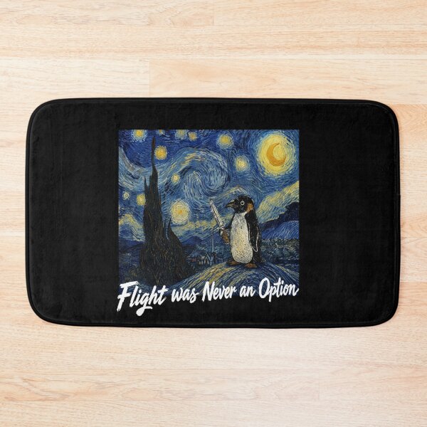 Item preview, Funny Penguin Meme Flight was Never an Option penguin Starry Night Van Gogh   designed and sold by BornBorn.