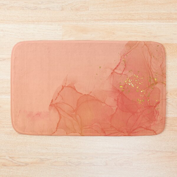 Item preview, Abstract Peach and Coral Ombre With Gold Splashes designed and sold by humnoo.