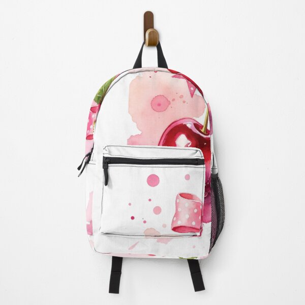 Item preview, Watercolor Cherries with Pink Polka Dot Bow designed and sold by MindMakerStudio.