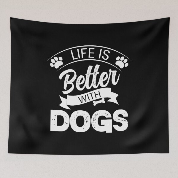Item preview, Life is better with dogs typography design designed and sold by teeuniq.
