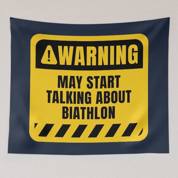 Item preview, Biathlon Funny Warning Sign designed and sold by MaryAller.