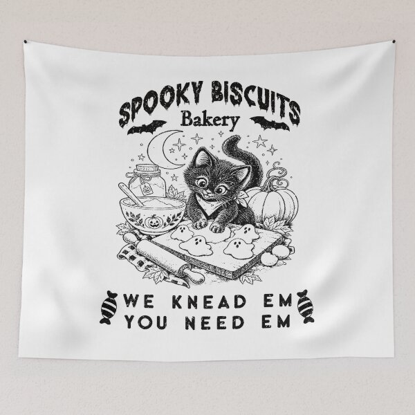 Item preview, Vintage Black Kitty Spooky Biscuits Bakery  designed and sold by SON SON.