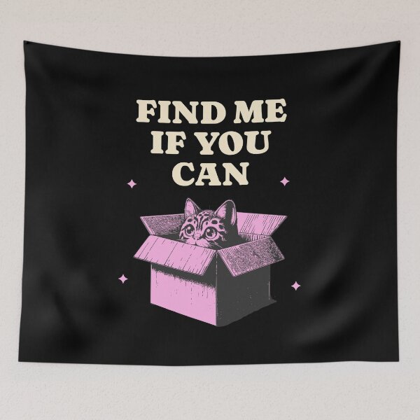 Item preview, Find Me If You Can Cute Cat in a Box T-Shirt | Funny Kitten Lover Gift designed and sold by Randomnessy.